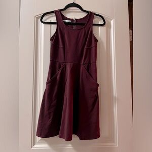 Maroon Tank Top Dress with Pockets